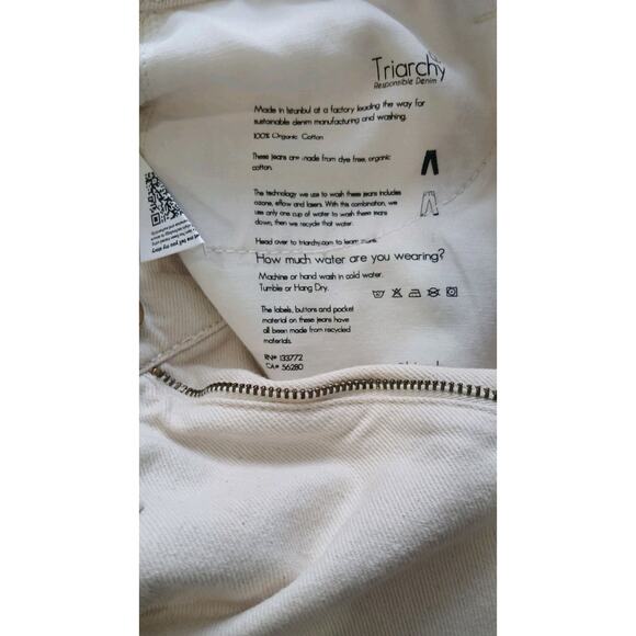 Triarchy Womens Ms Triarchy Jeans Sz 25 Wide Leg Off White Ivory‎ High Rise - Picture 8 of 8